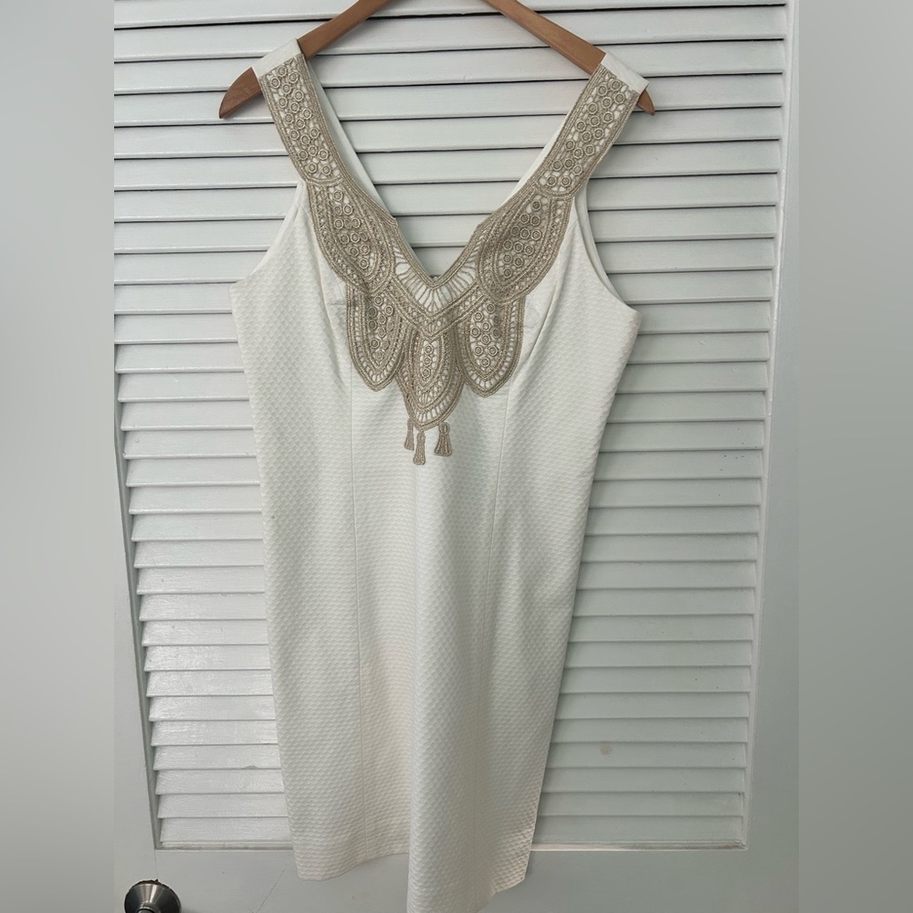 Lilly Pulitzer White & Gold Largo Dress